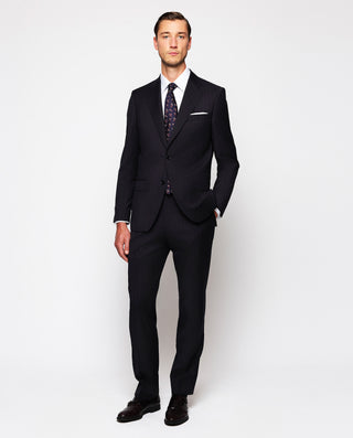 Traje zul marino raya diplomática lana super by MI