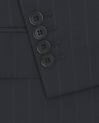 Traje zul marino raya diplomática lana super by MI