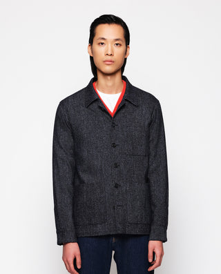 Sobrecamisa azul marino efecto denim by MIRTO