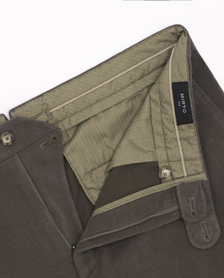 Taupe brown cotton chino trousers