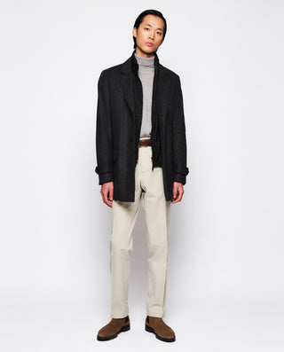 Ivory cotton chino trousers