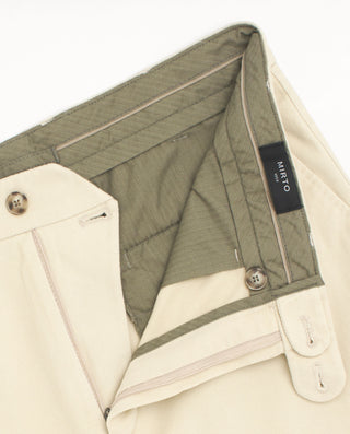 Ivory cotton chino trousers