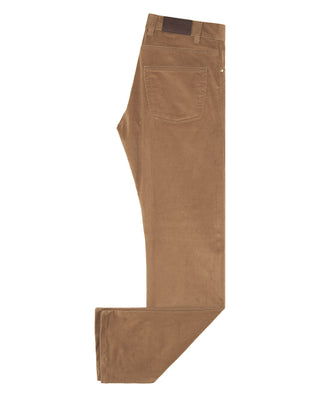 Rust tone microcorduroy 5-pocket trousers