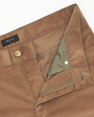 Rust tone microcorduroy 5-pocket trousers