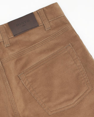 Rust tone microcorduroy 5-pocket trousers