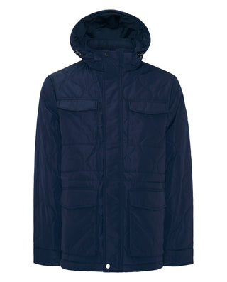 Navy blue quilted field jacket