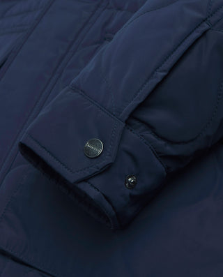 Navy blue quilted field jacket