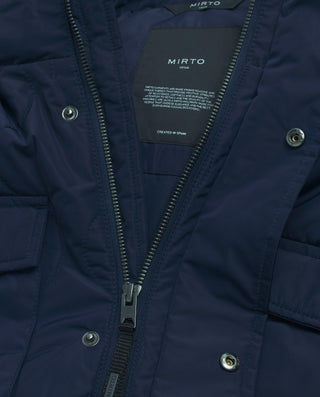 Navy blue quilted field jacket