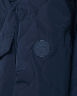 Navy blue quilted field jacket