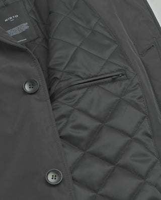 Dark gray technical fabric gabardine