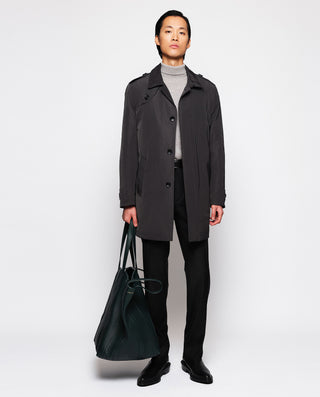 Dark gray technical fabric gabardine