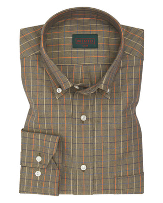 Khaki checked casual shirt