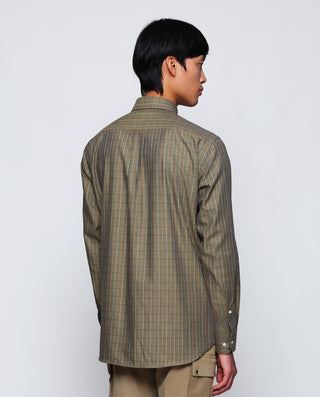 Khaki checked casual shirt