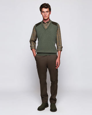 Khaki plaid casual shirt