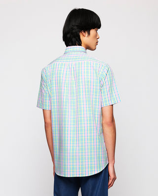 Multicolored cotton plaid casual shirt