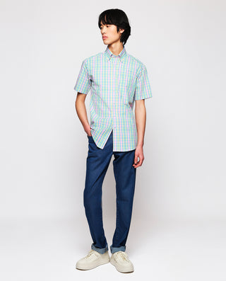 Multicolored cotton plaid casual shirt