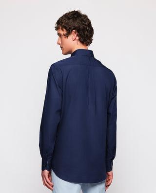 Navy blue cotton casual shirt