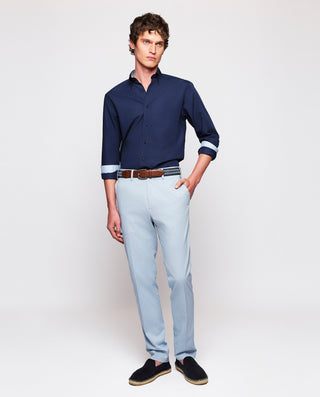 Navy blue cotton casual shirt