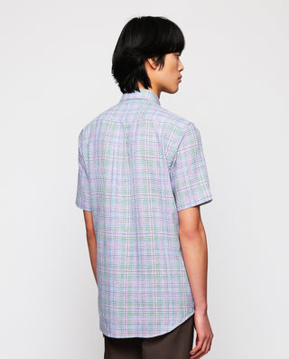 Multicolored cotton plaid casual shirt
