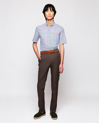 Multicolored cotton plaid casual shirt