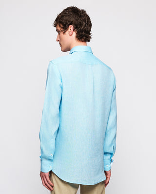 Pale blue linen casual shirt
