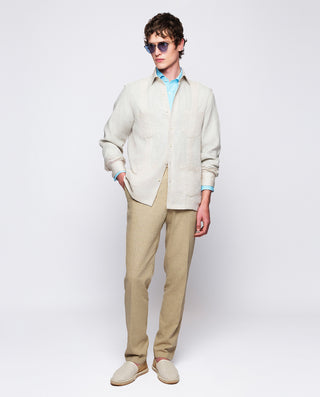 Pale blue linen casual shirt