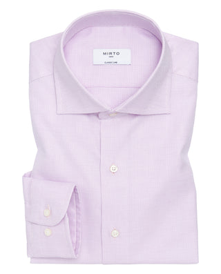 Camisa vestir rosa de algodón puño mixto by MIRTO