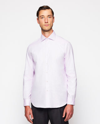 Camisa vestir rosa de algodón puño mixto by MIRTO