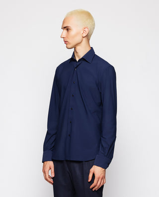 Camisa vestir técnica tailored fit marino