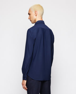 Camisa vestir técnica tailored fit marino