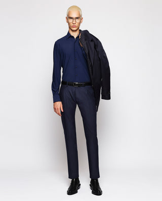 Camisa vestir técnica tailored fit marino