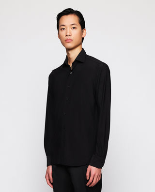 Camisa vestir técnica tailored fit negra