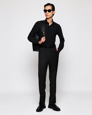 Camisa vestir técnica tailored fit negra