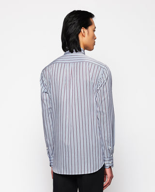 Camisa casual blanca rayas verdes y burdeos by MIR