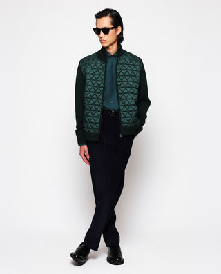 Camisa casual verde de algodón oxford by MIRTO