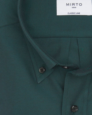 Camisa casual verde de algodón oxford by MIRTO