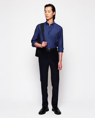 Camisa casual azul de algodón oxford by MIRTO