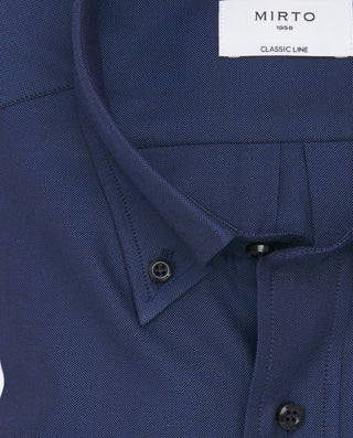 Camisa casual azul de algodón oxford by MIRTO