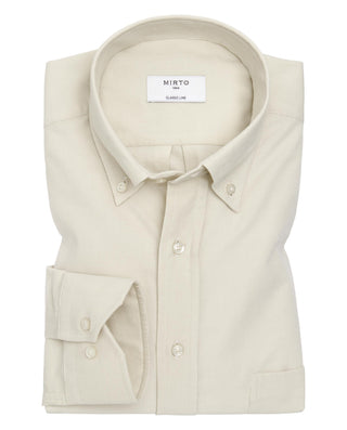 Camisa casual beige de micropana by MIRTO