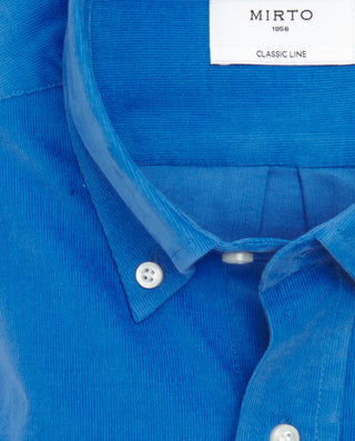Camisa casual azul royal de micropana by MIRTO