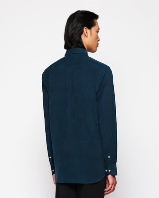 Camisa casual azul marino de micropana by MIRTO