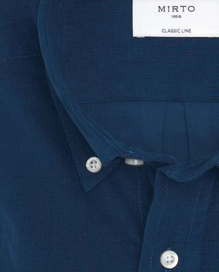 Camisa casual azul marino de micropana by MIRTO
