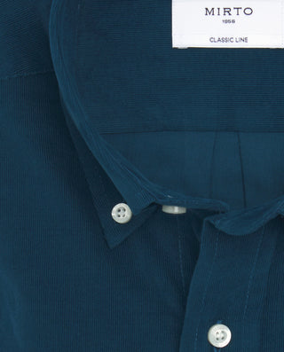 Big&Tall green microcorduroy casual shirt