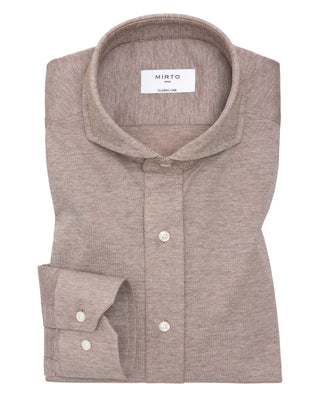 Camisa casual marrón de punto