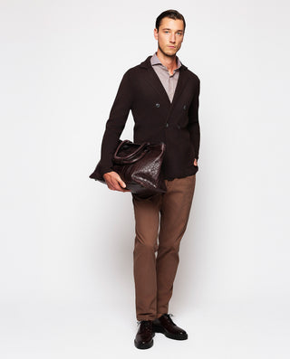 Camisa casual marrón de punto by MIRTO