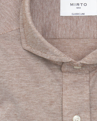 Camisa casual marrón de punto by MIRTO
