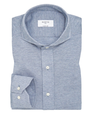 Camisa casual azul de punto