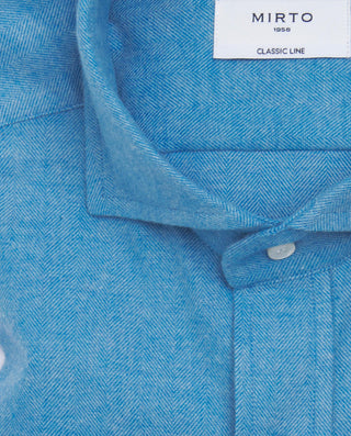 Camisa casual azul de franela by MIRTO