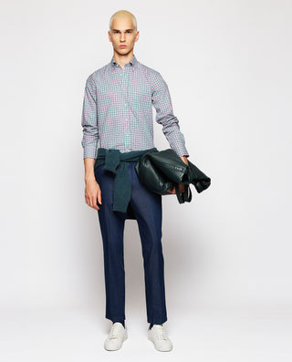 Pink & green plaid casual shirt