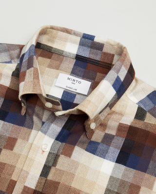 Big&Tall casual pixelated patchwork flannel shirt